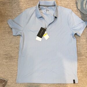 Perry Ellis Men's Kentucky Blue Quarter Zip Ribbed Polo Shirt